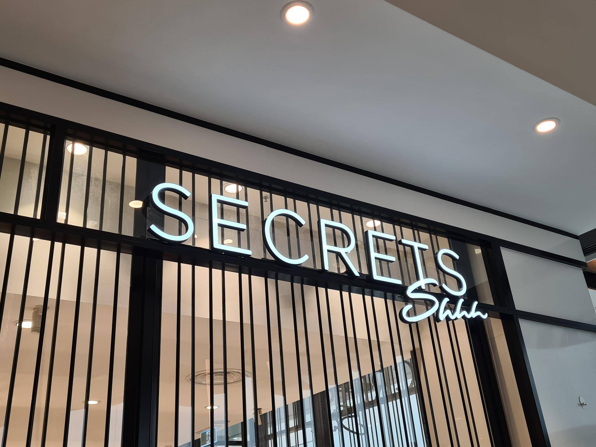 Secrets Shhh Illuminated 3D Printed Sign